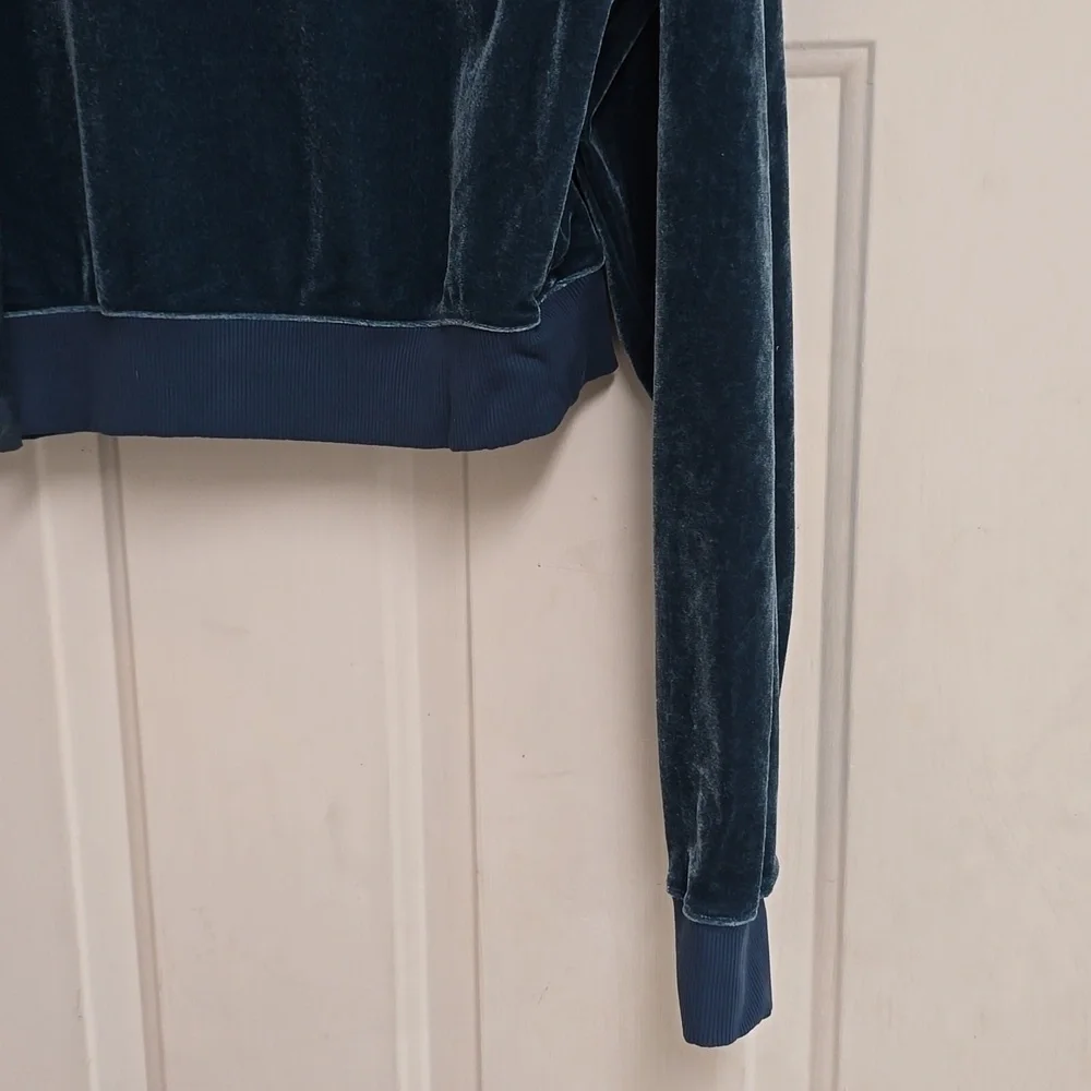 Alo Yoga Velvet Layer Long Sleeve Hooded Crop Top